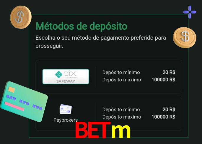 O cassino betm oferece uma grande variedade de métodos de pagamento